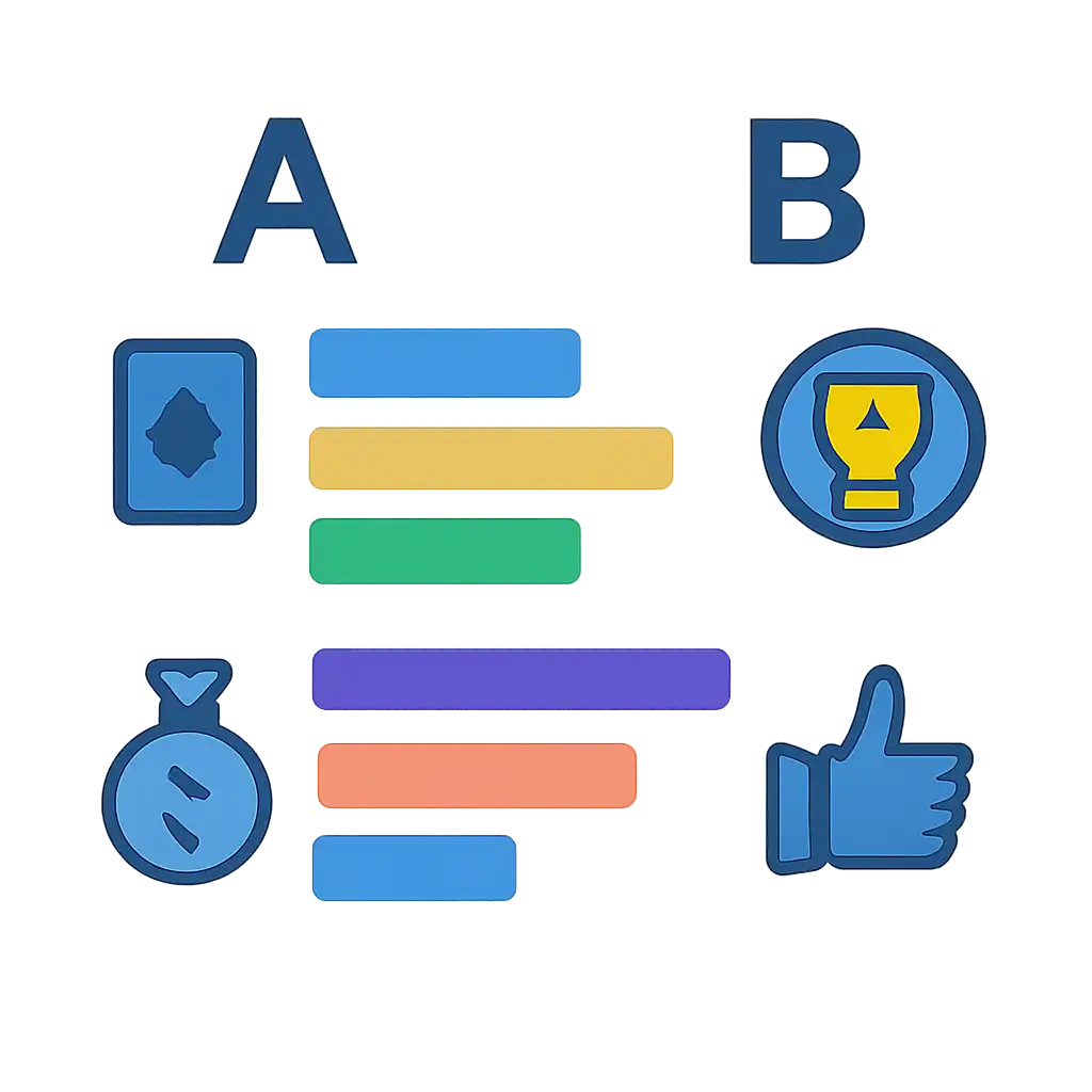 Infographic comparing options using coloured bars and icons only, no text or labels, flat design, TC Game